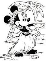 A coloring page of minnie mouse